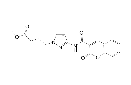 1H-Pyrazole-1-butanoic acid, 3-[[(2-oxo-2H-1-benzopyran-3-yl)carbonyl]amino]-, methyl ester
