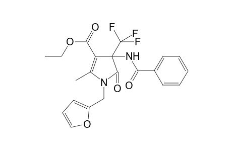 4-Benzamido-1-(2-furanylmethyl)-2-methyl-5-oxo-4-(trifluoromethyl)-3-pyrrolecarboxylic acid ethyl ester