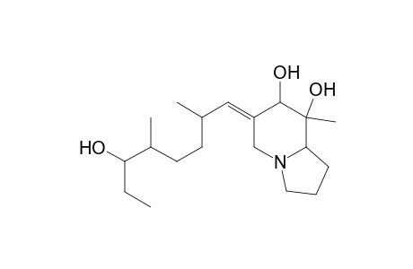 (6E)-6-(2,5-dimethyl-6-oxidanyl-octylidene)-8-methyl-1,2,3,5,7,8a-hexahydroindolizine-7,8-diol
