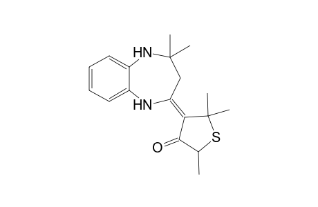 4-(4',4'-Dimethyl-1',3',4',5'-tetrahydro-2H-1',5'-benzodiazepin-2'-ylidene)-2,5,5-trimethyldihydrothiophen-3(2H)-one