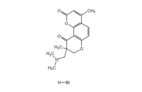 8,9-dihydro-4,9-dimethyl-9-[(dimethylamino)methyl]-2H,10H-benzo[1,2-b:3,4-b']dipyran-2,10-dione, hydrobromide