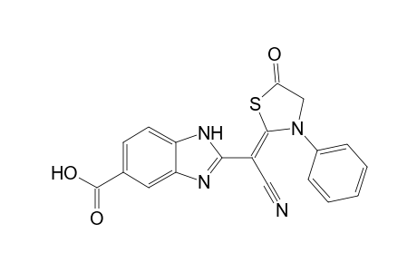 2-[(3-Phenyl-5-oxothiazolidin-2-ylidene)cyanomethyl]benzimidazole-5-carboxylic acid