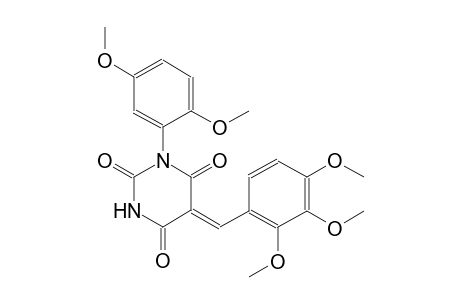 (5Z)-1-(2,5-dimethoxyphenyl)-5-(2,3,4-trimethoxybenzylidene)-2,4,6(1H,3H,5H)-pyrimidinetrione