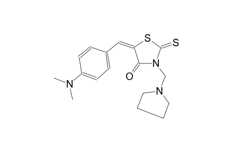 (5E)-5-[4-(dimethylamino)benzylidene]-3-(1-pyrrolidinylmethyl)-2-thioxo-1,3-thiazolidin-4-one