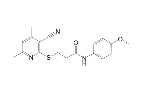 3-(3-cyano-4,6-dimethyl-pyridin-2-yl)sulfanyl-N-(4-methoxyphenyl)propanamide