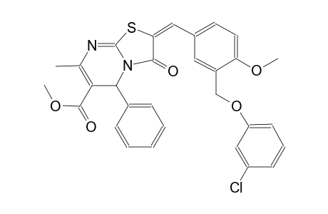 methyl (2E)-2-{3-[(3-chlorophenoxy)methyl]-4-methoxybenzylidene}-7-methyl-3-oxo-5-phenyl-2,3-dihydro-5H-[1,3]thiazolo[3,2-a]pyrimidine-6-carboxylate