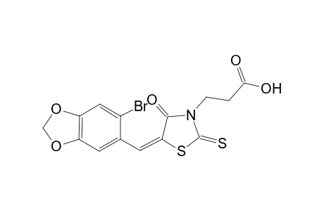 3-[(5E)-5-[(6-bromanyl-1,3-benzodioxol-5-yl)methylidene]-4-oxidanylidene-2-sulfanylidene-1,3-thiazolidin-3-yl]propanoic acid