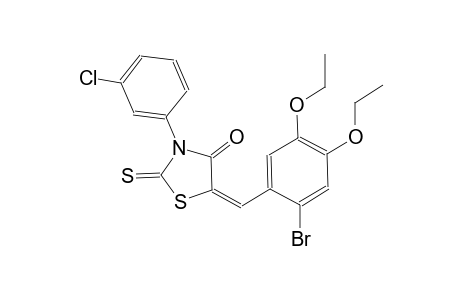 (5E)-5-(2-bromo-4,5-diethoxybenzylidene)-3-(3-chlorophenyl)-2-thioxo-1,3-thiazolidin-4-one