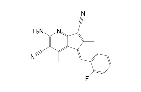 (5E)-2-amino-5-(2-fluorobenzylidene)-4,6-dimethyl-5H-cyclopenta[b]pyridine-3,7-dicarbonitrile