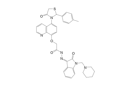 (Z)-N'-[2-OXO-1-(PIPERIDIN-1-YL-METHYL)-INDOLIN-3-YLIDENE]-2-[[5-[4-OXO-2-(PARA-TOLYL)-THIAZOLIDIN-3-YL]-QUINOLIN-8-YL]-OXY]-ACETOHYDRAZIDE