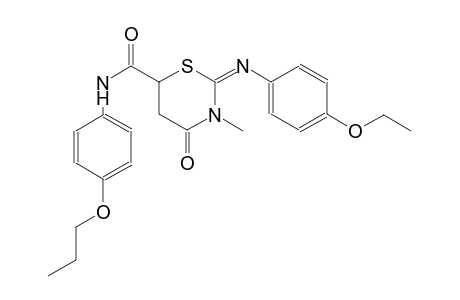 (2E)-2-[(4-ethoxyphenyl)imino]-3-methyl-4-oxo-N-(4-propoxyphenyl)tetrahydro-2H-1,3-thiazine-6-carboxamide