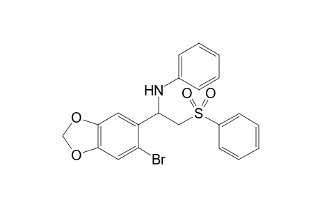N-(1-(6-Bromobenzo[d][1,3]dioxol-5-yl)-2-(phenylsulfonyl)ethyl)aniline