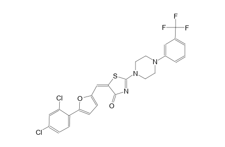 (5E)-5-{[5-(2,4-dichlorophenyl)-2-furyl]methylene}-2-{4-[3-(trifluoromethyl)phenyl]-1-piperazinyl}-1,3-thiazol-4(5H)-one