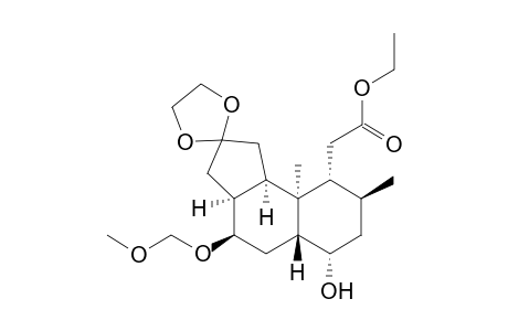 Ethyl (3a.alpha.,4.beta.,5a.beta.,8.beta.,9.alpha.,9a.alpha.,9b.alpha.)-perhydro-6-hydroxy-4-(methoxymethoxy)-8,9a-dimethyl-2-oxo-1H-benz[e]inden-9-acetate - 2-(Ethylene acetal)-Derivative