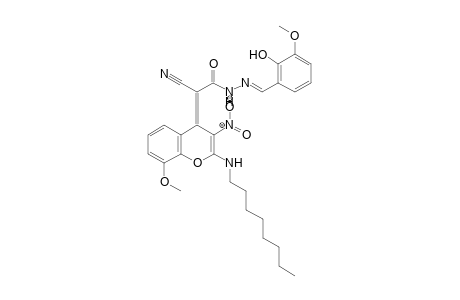 (2Z,N'E)-2-cyano-N'-(2-hydroxy-3-methoxybenzylidene)-2-(8-methoxy-3-nitro-2-[octylamino]-4H-chromen-4-ylidene)acetohydrazide