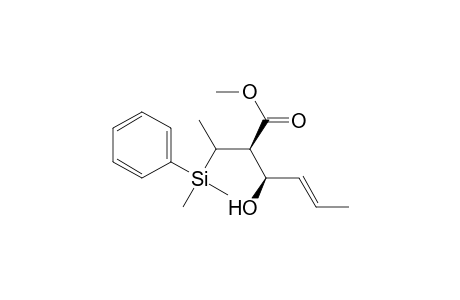 4-Hexenoic acid, 2-[1-(dimethylphenylsilyl)ethyl]-3-hydroxy-, methyl ester, [2R*(S*),3R*,4E]-(.+-.)-