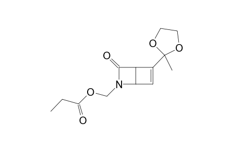 5-[1,1-(ETHYLENEDIOXY0-ETHYL]-3-OXO-2-PROPIONYLOXYMETHYL-2-AZABICYCLO-[2.2.0]-HEX-5-ENE