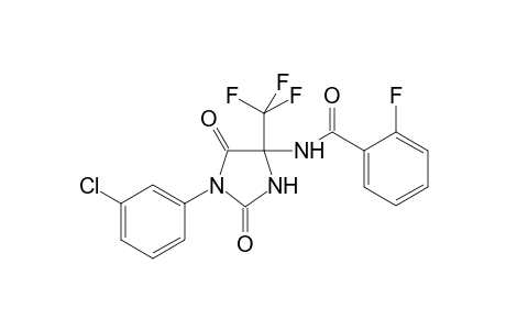 N-[1-(3-chlorophenyl)-2,5-dioxo-4-(trifluoromethyl)imidazolidin-4-yl]-2-fluorobenzamide