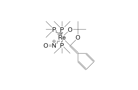 2-(Nitroso-tris[trimethylphosphino])-1-cyclopentadienylidene-4,4-dimethyl-2-rhenia-3,5-dioxa-cyclopentane