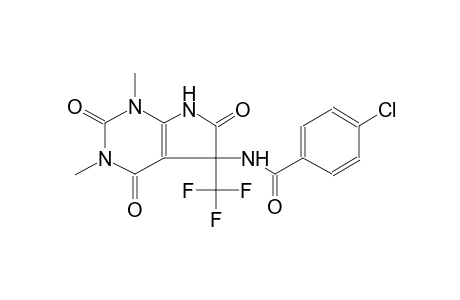 4-chloro-N-[1,3-dimethyl-2,4,6-trioxo-5-(trifluoromethyl)-2,3,4,5,6,7-hexahydro-1H-pyrrolo[2,3-d]pyrimidin-5-yl]benzamide