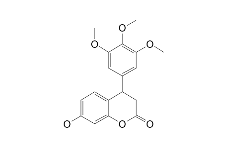 (+/-)-7-HYDROXY-4-(3',4',5'-TRIMETHOXYPHENYL)-3,4-DIHYDROCOUMARIN