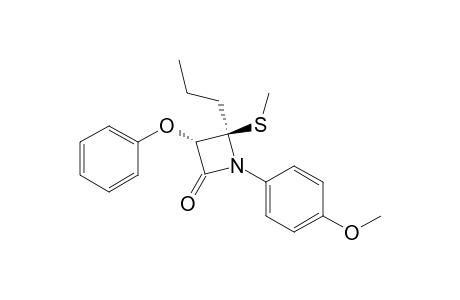 trans-1-(4-Methoxyphenyl)-3-phenoxy-4-(n-propyl)-4-methylthio-azetidin-2-one