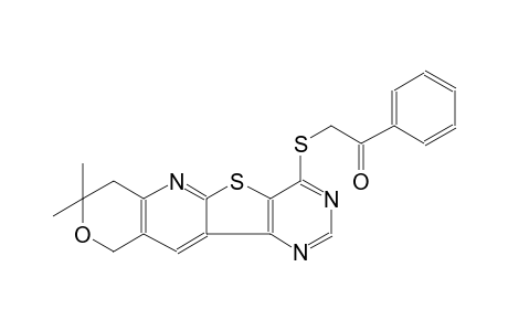 ethanone, 2-[(7,10-dihydro-8,8-dimethyl-8H-pyrano[3'',4'':5',6']pyrido[3',2':4,5]thieno[3,2-d]pyrimidin-4-yl)thio]-1-phenyl-