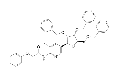 3-Methyl-2-(N-phenoxyacetylamino)-5-(2',3',5'-tri-O-benzyl-.beta.,D-ribofuranosyl)pyridine