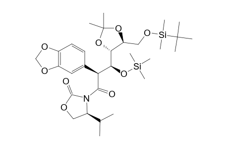 (4''-R,2-S,3-R,4-R,5-S)-4''-ISOPROPYL-2''-OXAZOLIDINO-N-[2-(3',4'-METHYLENEDIOXY)-PHENYL-3-TRIMETHYLSILYLOXY-4,5-ISOPROPYLIDENEDIOXY-6-TERT.-BUTYLDIM