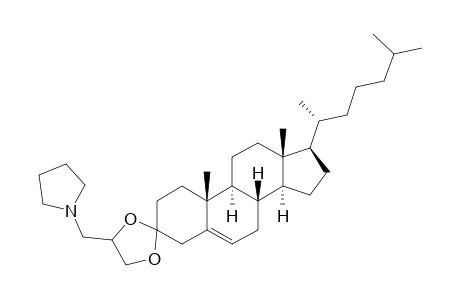 1-[[(8S,9S,10R,13R,14S,17R)-10,13-dimethyl-17-[(2R)-6-methylheptan-2-yl]-4'-spiro[1,2,4,7,8,9,11,12,14,15,16,17-dodecahydrocyclopenta[a]phenanthrene-3,2'-1,3-dioxolane]yl]methyl]pyrrolidine