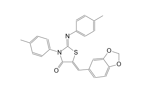 (2Z,5Z)-5-(1,3-benzodioxol-5-ylmethylene)-3-(4-methylphenyl)-2-[(4-methylphenyl)imino]-1,3-thiazolidin-4-one