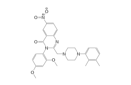 4(3H)-quinazolinone, 3-(2,4-dimethoxyphenyl)-2-[[4-(2,3-dimethylphenyl)-1-piperazinyl]methyl]-6-nitro-