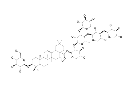 1;ASTERYUNNANOSIDE-H;3-O-BETA-D-GLUCOPYRANOSYL-ECHINOCYSTIC-ACID-28-O-BETA-D-XYLOPYRANOSYL-(1->3)-BETA-D-XYLOPYRANOSYL-(1->4)-[ALPHA-L-ARABINOPYRANOSYL-(1->3)]