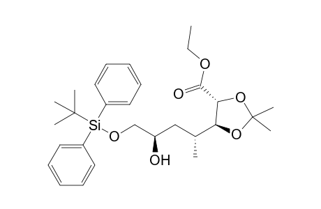 (4R,5S)-5-[(2R,4R)-5-(tert-Butyldiphenylsilyloxy)-4-hydroxypent-2-yl]-2,2-dimethyl-1,3-dioxolane-4-carboxylic acid ethyl ester