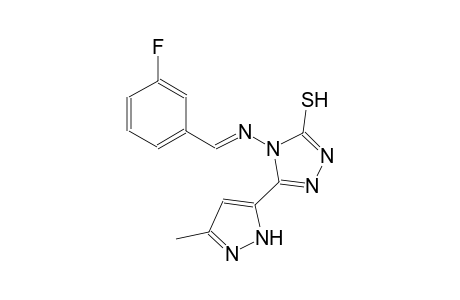 4-{[(E)-(3-fluorophenyl)methylidene]amino}-5-(3-methyl-1H-pyrazol-5-yl)-4H-1,2,4-triazole-3-thiol