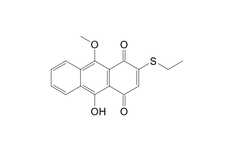 2-(ethylthio)-10-hydroxy-9-methoxyanthracene-1,4-dione