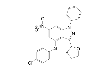 4-(4-Chlorophenyl)sulfanyl-6-nitro-3-(1,3-oxathiolan-2-yl)-1-phenyl-indazole