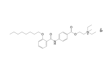 diethyl(2-hydroxyethyl)methylammonium bromide, p-[o-(octyloxy)benzamido]benzoate