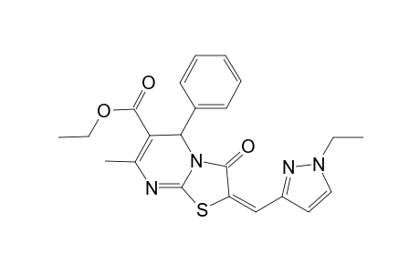 (2E)-2-[(1-ethyl-3-pyrazolyl)methylidene]-7-methyl-3-oxo-5-phenyl-5H-thiazolo[3,2-a]pyrimidine-6-carboxylic acid ethyl ester