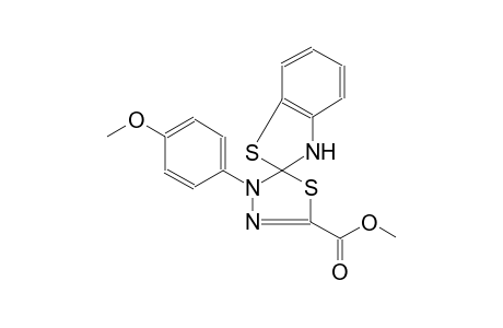 methyl 4-(4-methoxyphenyl)spiro[1,3,4-thiadiazole-5,2'-3H-1,3-benzothiazole]-2-carboxylate 4-(4-methoxyphenyl)-2-spiro[1,3,4-thiadiazole-5,2'-3H-1,3-benzothiazole]carboxylic acid methyl ester 4-(4-methoxyphenyl)spiro[1,3,4-thiadiazole-5,2'-3H-1,3-benzothiazole]-2-carboxylic acid methyl ester