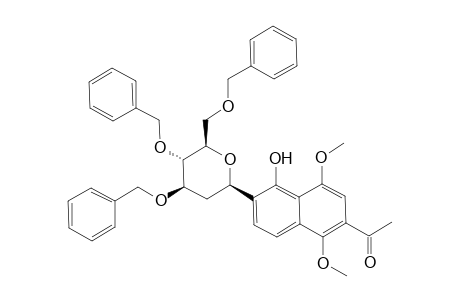 1-[6-[(2R,4R,5S,6R)-4,5-bis(phenylmethoxy)-6-(phenylmethoxymethyl)-2-oxanyl]-5-hydroxy-1,4-dimethoxy-2-naphthalenyl]ethanone