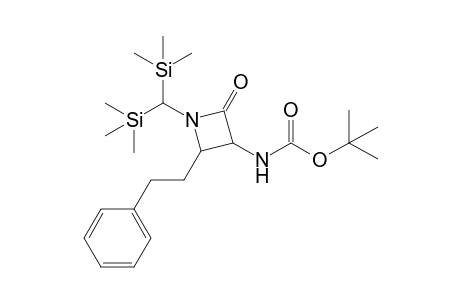 N-Bis(trimethylsilyl)methyl-2-(benzylmethyl)-3-(tert-butoxycarbonylamino)-1-azacyclobutan-4-one