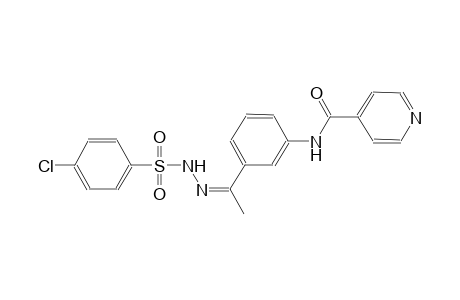 N-(3-{(1Z)-N-[(4-chlorophenyl)sulfonyl]ethanehydrazonoyl}phenyl)isonicotinamide