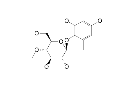 6-METHYL-1,2,4-TRIHYDROXYBENZENE-1-O-BETA-D-4'-METHYLGLUCOPYRANOSIDE