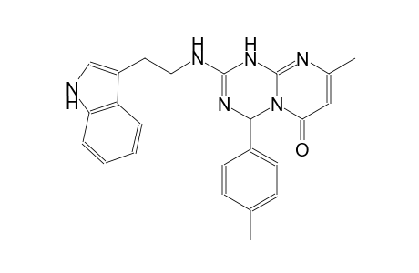 6H-pyrimido[1,2-a][1,3,5]triazin-6-one, 1,4-dihydro-2-[[2-(1H-indol-3-yl)ethyl]amino]-8-methyl-4-(4-methylphenyl)-