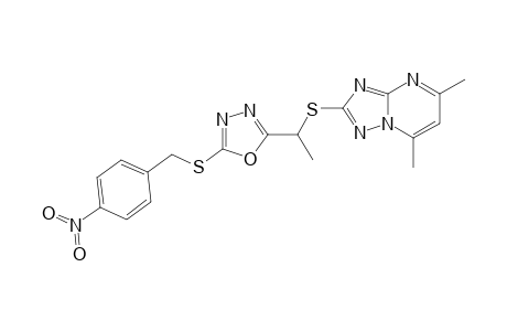 2-(1-(5-(4-nitrobenzylthio)-1,3,4-oxadiazol-2-yl)-ethylthio)-5,7-dimethyl-1,2,4-triazolo[1,5-a]pyrimidine