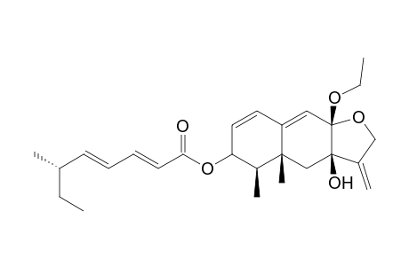 2,4-Octadienoic acid, 6-methyl-, 9a-ethoxy-2,3,3a,4,4a,5,6,9a-octahydro-3a-hydroxy-4a,5-dimethyl-3-methylenenaphtho[2,3-b]furan-6-yl ester, [3aR-[3a.alpha.,4a.alpha.,5.alpha.,6.alpha.(2E,4E,6S*),9a.alpha.]]-