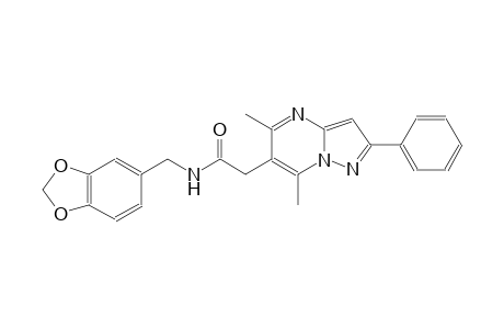 pyrazolo[1,5-a]pyrimidine-6-acetamide, N-(1,3-benzodioxol-5-ylmethyl)-5,7-dimethyl-2-phenyl-