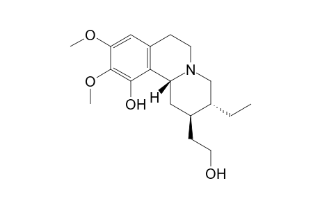 (+/-)-2-(3alpha-ethyl-11-hydroxy-9,10-dimethoxy-1,3,4,6,7,11bbeta-hexahydro-2H-benzo[a]quinolizin-2-beta-yl)ethanol