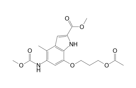 7-(3-acetoxypropoxy)-5-(carbomethoxyamino)-4-methyl-1H-indole-2-carboxylic acid methyl ester